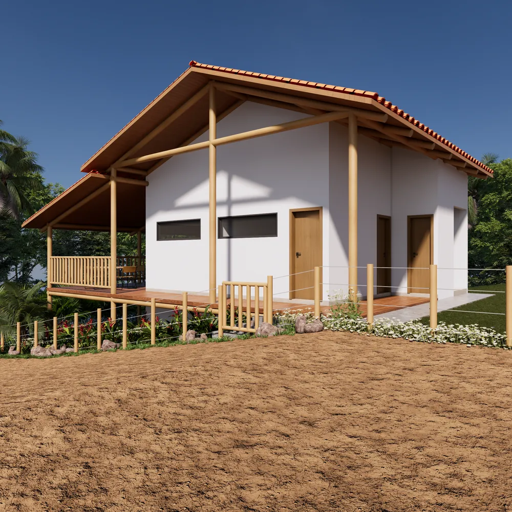 Projeto de residência elevada em madeira